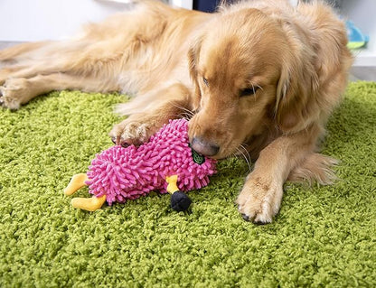 goDog Llamas Noodle Squeaky Plush Dog Toy, Chew Guard Technology - Pink, Small