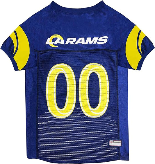 NFL Los Angeles Rams Dog Jersey, Size: Medium. Best Football Jersey Costume for Dogs & Cats. Licensed Jersey Shirt