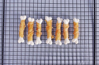 Dog Treats, Chicken Wrapped Calcium Dog Bones, Rawhide Free Dog Treats, 2.8 inch, 12oz