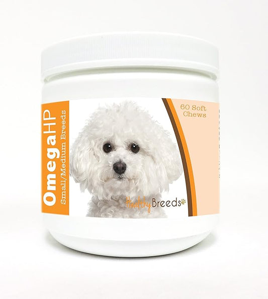 Healthy Breeds Bichon Frise Omega HP Fatty Acid Skin and Coat Support Soft Chews 60 Count