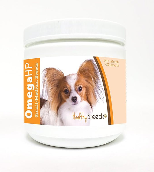 Healthy Breeds Papillon Omega HP Fatty Acid Skin and Coat Support Soft Chews 60 Count