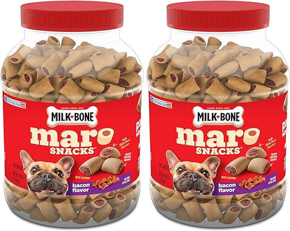 Milk-Bone MaroSnacks Dog Treats, Bacon, 40 Ounce (Pack of 2) with Real Bone Marrow and Calcium