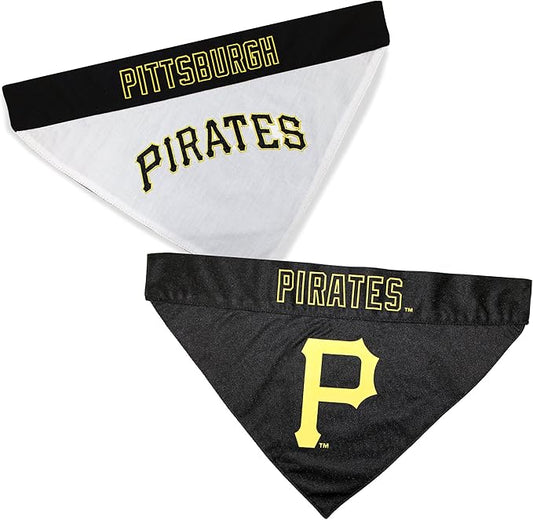 Pets First PIR-3217-L-XL MLB Pittsburgh Pirates Reversible Pet Bandana, Large/X-Large, MLB Team Color