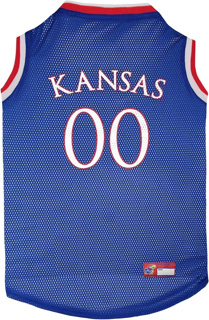 Pets First KU-4020-SM Kansas Basketball Jersey, Multicolor, One Size