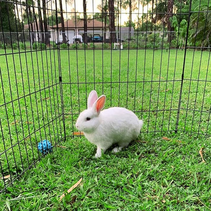 Pet Dog Playpen Foldable Puppy Exercise Pen Metal Portable Yard Fence for Small Dog & Travel Camping 8 Panel-24& 24'' (24"x24")
