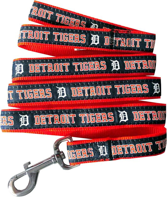 MLB PET Leash, Small, Detroit Tigers Dog Leash, Baseball Team Leash for Dogs & Cats. A Shiny & Colorful Dog & Cat Leash with Emboridered Team Name/Logo Licensed by the MLB