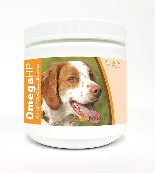 Healthy Breeds Brittany Omega HP Fatty Acid Skin and Coat Support Soft Chews 60 Count