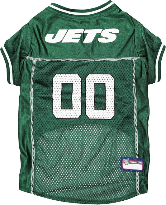 NFL New York Jets Dog Jersey, Size: Large. Best Football Jersey Costume for Dogs & Cats. Licensed Jersey Shirt