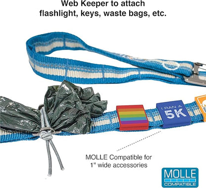 Kurgo Rsg Stub Leash for Dogs | Adjustable Dog Leash | Hands Free Dog Leash for Walking, Jogging, Or Running | Customizable Molle-Compatible Pet Lead | Training Handle | Web Keeper | Reflective | 48”
