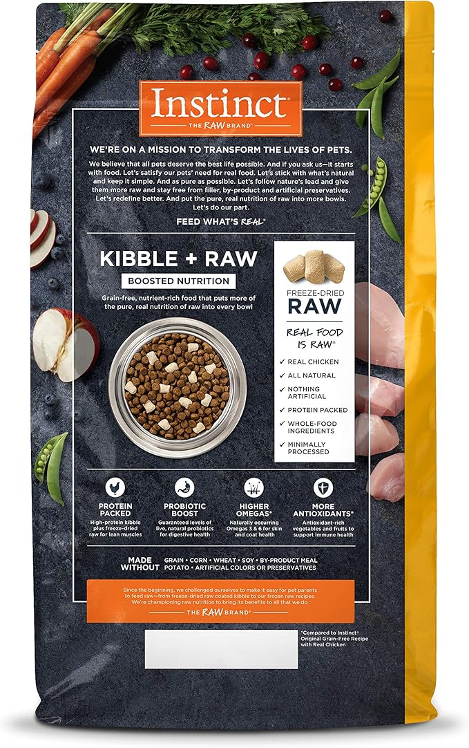 Instinct Raw Boost Grain Free Recipe with Real Chicken Natural Dry Dog Food, 10 lb. Bag
