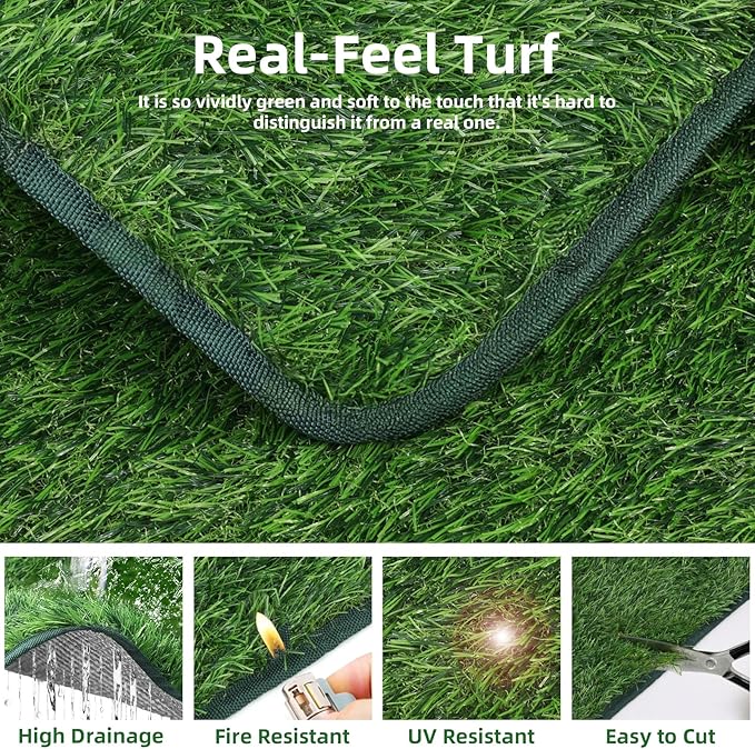 Dog Grass Pee Pad,Artificial Grass for Dogs Potty Training,Reusable Turf Grass Pads for Dogs with Hemmed Edge,Fake Grass Replacement Pads for dog Indoor and Outdoor(18" x 30")