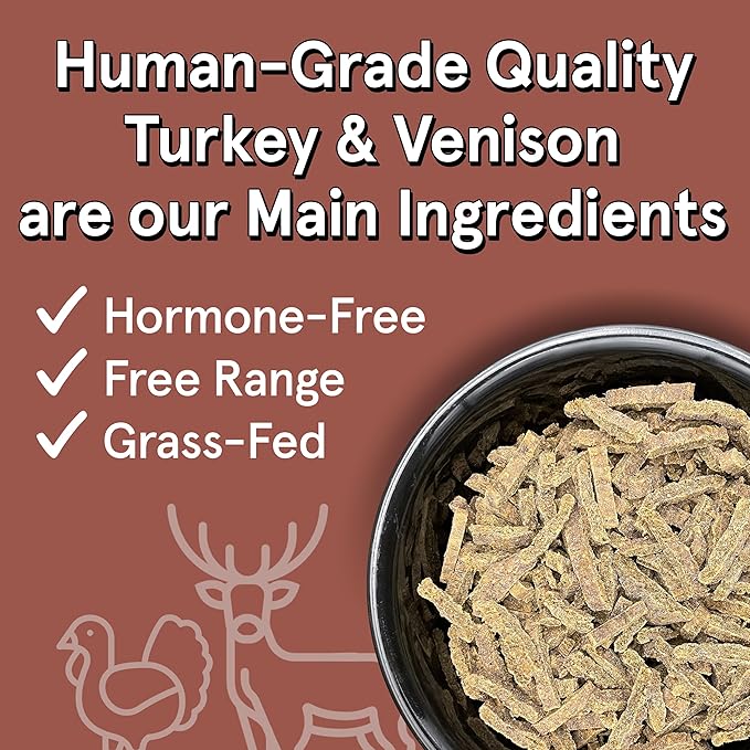 Real Meat Air Dried Dog Food w/Real Turkey & Venison - Four 5lb Bags of Grain-Free Real Meat Dog Food Sourced from Free-Range Turkey & Deer - All-Natural, & High-Protein Turkey and Venison