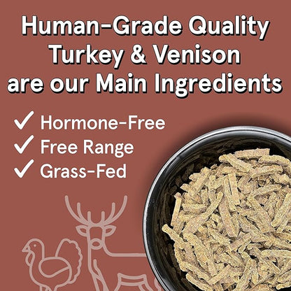 Real Meat Air Dried Dog Food w/Real Turkey & Venison - Four 5lb Bags of Grain-Free Real Meat Dog Food Sourced from Free-Range Turkey & Deer - All-Natural, & High-Protein Turkey and Venison