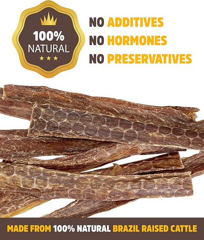 Beef Esophagus Dog Treats (Grass Fed with No Added Hormone & Antibiotic All Natural Jerky Dog Treats - Dog Chews Rich in Glucosamine & Chondroitin for Joint Health (12 Inch Chews- 12 Count)
