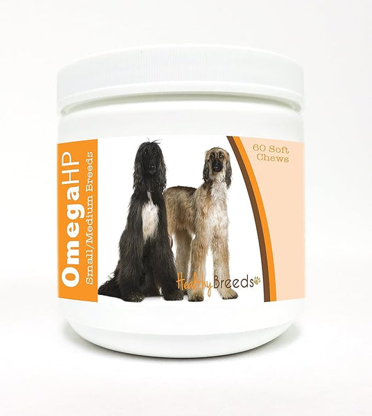 Healthy Breeds Afghan Hound Omega HP Fatty Acid Skin and Coat Support Soft Chews 60 Count