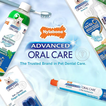 Nylabone Advanced Oral Care Cat & Dog Water Additive for Dental Care - Liquid Tartar Remover - Dog Breath Freshener & Teeth-Cleaning Liquid - Peppermint (16 oz.)