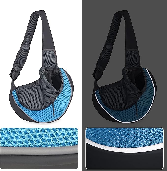 YUDODO Pet Dog Sling Carrier Breathable Mesh Travel Safe Sling Bag Carrier for Dogs Cats