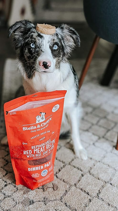 Stella & Chewy's Freeze Dried Raw Dinner Patties – Grain Free Dog Food, Protein Rich Remarkable Red Meat Recipe – 14 oz Bag