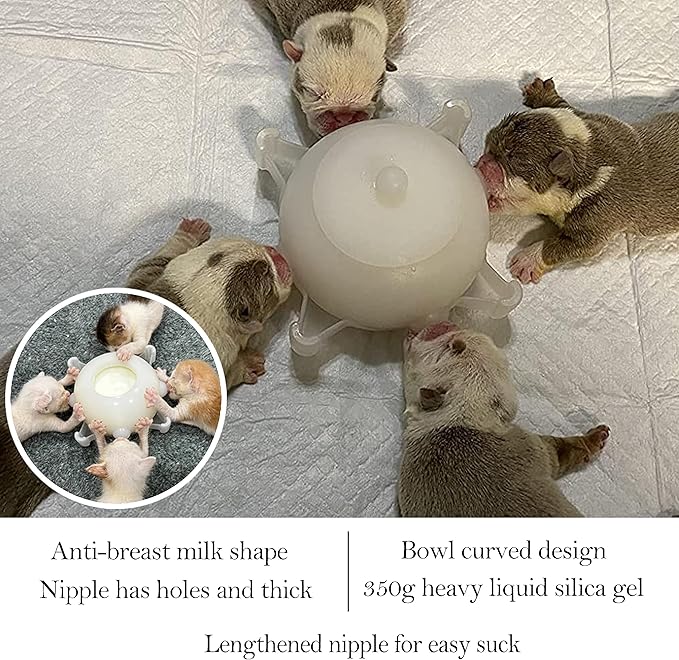 Doggiema Puppy Feeder Puppy Milk Feeder Puppy Nursing Station Puppy feeders for Multiple Puppies Puppy Milk replacer Doggie Bubble Dongdong pet S size bowl (Kitten/Toy Puppy)