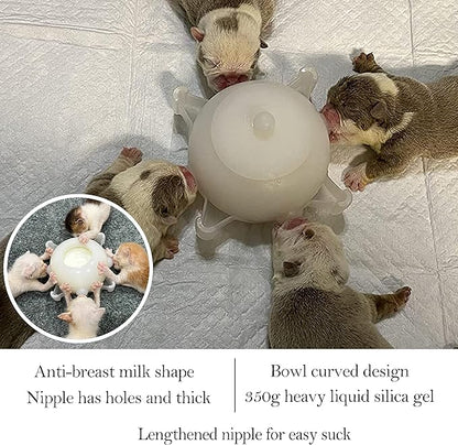 Doggiema Puppy Feeder Puppy Milk Feeder Puppy Nursing Station Puppy feeders for Multiple Puppies Puppy Milk replacer Doggie Bubble Dongdong pet S size bowl (Kitten/Toy Puppy)