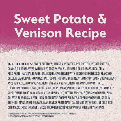 Natural Balance Limited Ingredient Adult Grain-Free Dry Dog Food, Reserve Sweet Potato & Venison Recipe, 12 Pound (Pack of 1)