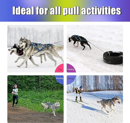 PET ARTIST Dog Weight Pulling Harness,Speed Training,Work Out Dog Sled Harness for Medium,Large Dogs,BLUE,2XL