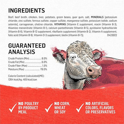 Purina Beyond Beef, Potato, and Green Bean Grain Free Wet Dog Food Natural Pate with Added Vitamins and Minerals - (Pack of 12) 13 Oz. Cans