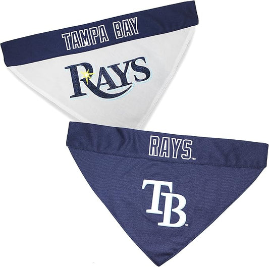 Pets First RAY-3217-S-M MLB Dog Bandana - Tampa Bay Rays Reversible Pet Bandana, Small/Medium, MLB Team Color