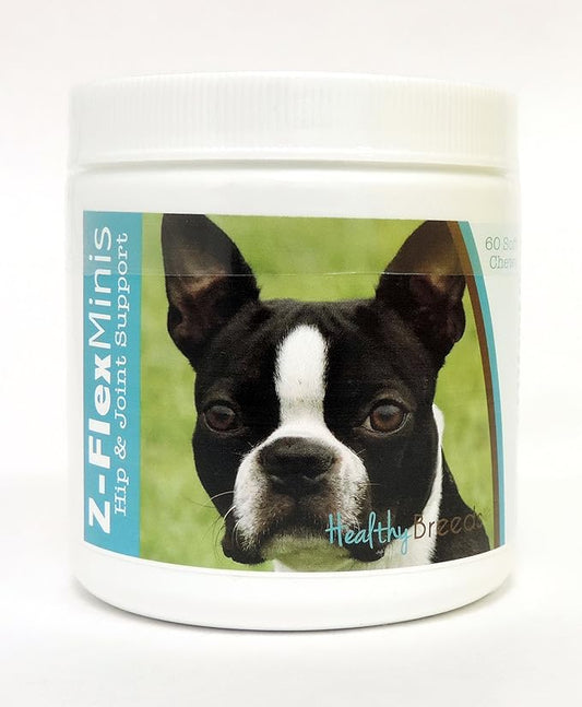Healthy Breeds Boston Terrier Z-Flex Minis Hip and Joint Support Soft Chews 60 Count