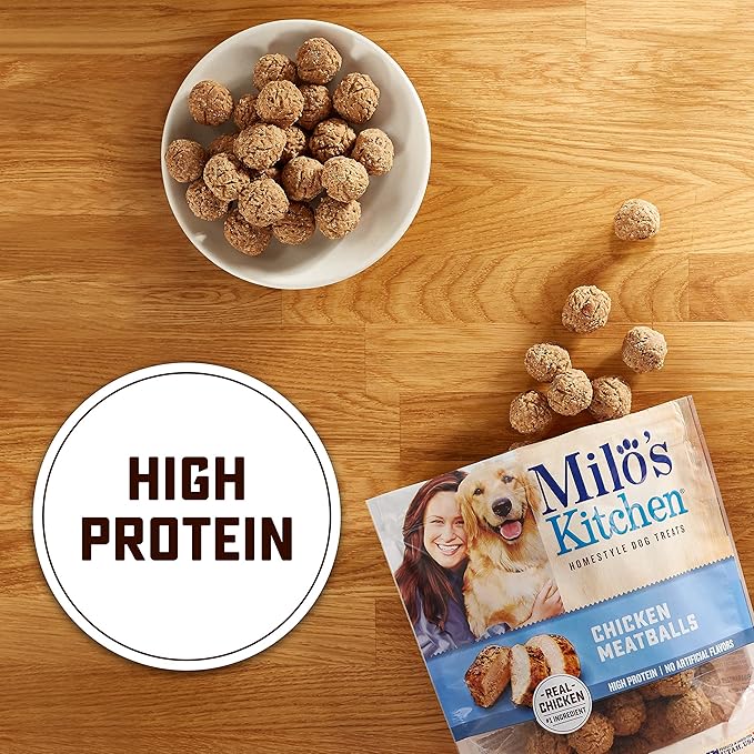 Milo's Kitchen Homestyle Dog Treats, Chicken Meatballs, 18 Ounce, High Protein, No Artifical Flavors