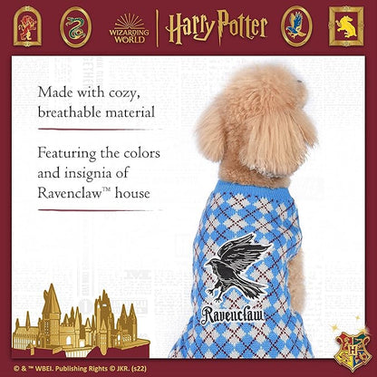 Harry Potter: Ravenclaw Pet Sweater - Medium | Medium Harry Potter Costumes for Dogs| Harry Potter Dog Apparel & Accessories for Hogwarts Houses, Ravenclaw Blue