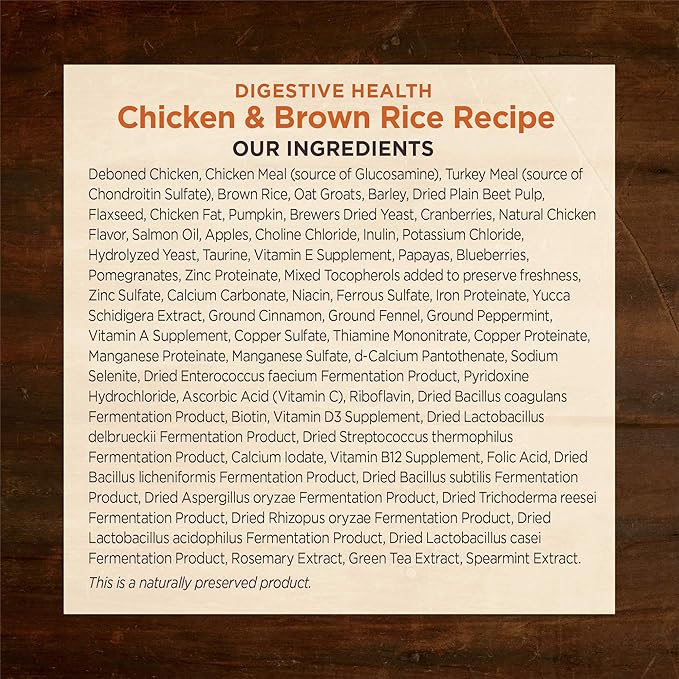 Wellness CORE Digestive Health Dry Dog Food with Wholesome Grains, Highly Digestible, for Dogs with Sensitive Stomachs, Made in USA with Real Protein (Small Breed, Chicken & Brown Rice, 4-Pound Bag)