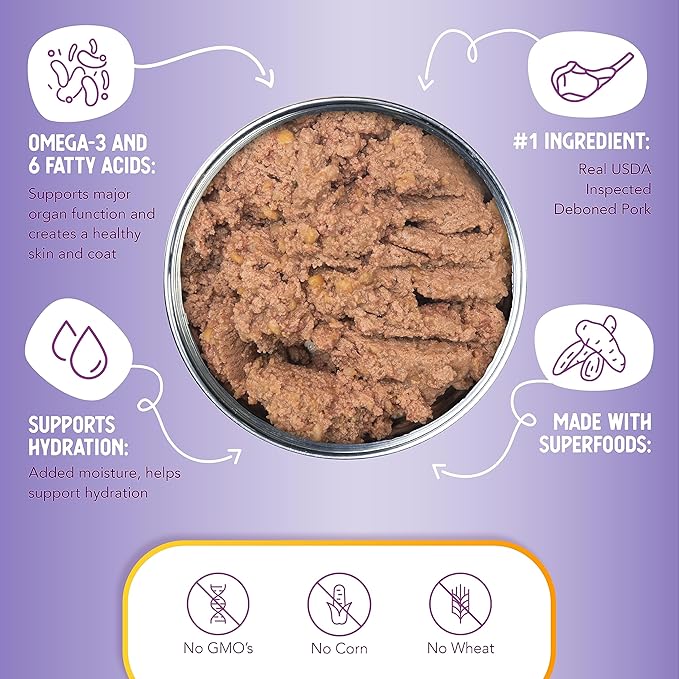 Health Extension Dog Food, Carolina Skillet Pork Recipe - 12.5 oz, Grain Free, Added Vitamins and Minerals, for All Life Stages, Vet Formulated, Improve Gut Health, Immune Support (Case of 12 Cans)