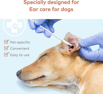 Cotton Swabs for Dogs and Cats - Cat & Dog Ear Cleaner Long Cotton Swab - Extra Long Stick, Cat & Dog Ear Cleaning Kit for Puppies and Pets, Multipurpose Pet Cotton Swabs for Ears (200 buds)