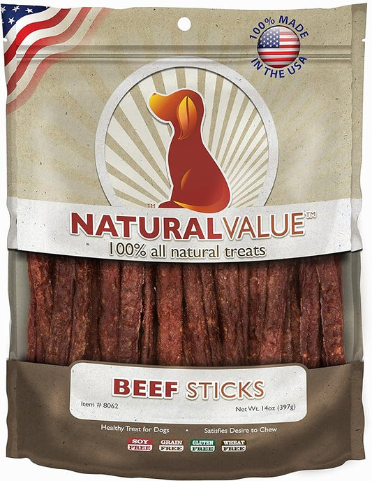Loving Pets Natural Value All Natural Soft Chew Beef Sticks For Dogs, 14-Ounce
