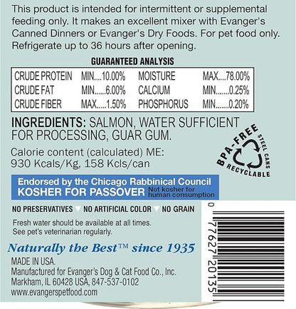 Grain-Free Wild Salmon for Dogs & Cats, 12.5 Ounce (Pack of 12) - Packaging may Vary