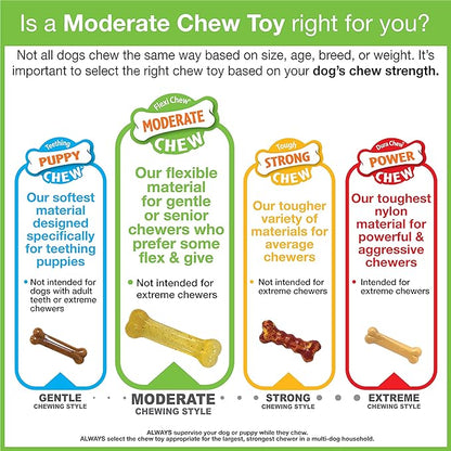 Nylabone Dental Chew and Flexi Bone Combo Pack Dog Chew Toys Chicken Flavor Medium/Wolf - Up to 35 lbs.