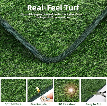 Dog Grass Pee Pad,Artificial Grass for Dogs Potty Training,Reusable Turf Grass Pads for Dogs with Hemmed Edge,Fake Grass Replacement Pads for dog Indoor and Outdoor(23" x 34")