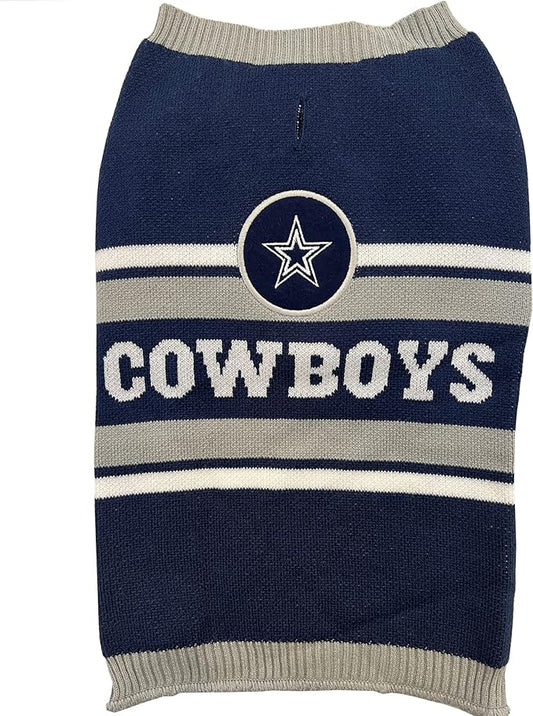 Pets First NFL Dallas Cowboys Dog Sweater, Size Medium. Warm and Cozy Knit Pet Sweater with NFL Team Logo, Best Puppy Sweater for Large and Small Dogs, Team Color (DAL-4179-MD)