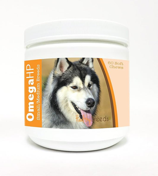Healthy Breeds Siberian Husky Omega HP Fatty Acid Skin and Coat Support Soft Chews 60 Count