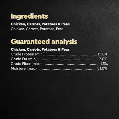 CESAR SIMPLY CRAFTED Adult Wet Dog Food Meal Topper, Chicken, Carrots, Potatoes & Peas, 1.3oz., Pack of 10