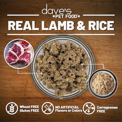 Dave's Pet Food Bland Diet Dog Food (Lamb & Rice), Restricted Canned Wet Dog Food for Sensitive Stomachs, Lamb Dog Food, Dave's Dog Food, 13.2 oz