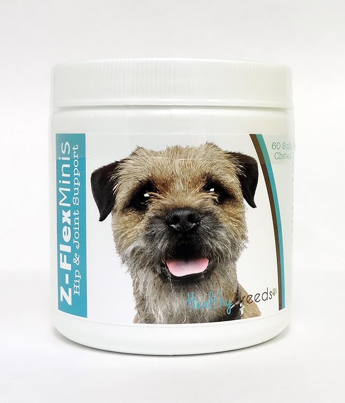 Healthy Breeds Z-Flex Minis for Border Terrier + Glucosamine + Chondroitin + Omegas - Joint Support for Improved Mobility - 60 Soft Chews