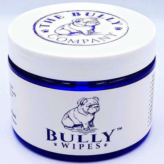 Bully Wipes - Bulldog Wrinkle Wipes Specifically for Bulldog Breeds All Natural Organic Formula Refreshing Botanical Scent - Removes Dirt - Safe to use around Eyes, Ears, Paw, Wrinkles!