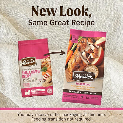 Merrick Healthy Grains Premium Dry Dog Food For Small Dogs, Wholesome And Natural Kibble, Small Breed Recipe - 4.0 lb. Bag