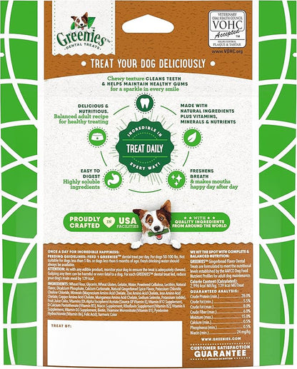 Greenies Large Dental Dog Treats, Gingerbread Flavor, 6 oz. Pack (4 Count)