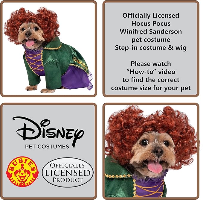 Rubie's Disney Hocus Pocus Winifred Sanderson Pet Costume, Large