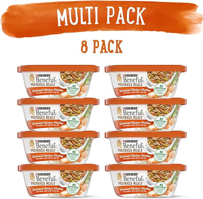 Purina Beneful Gravy Wet Dog Food, Prepared Meals Simmered Chicken Medley - (8) 10 oz. Tubs