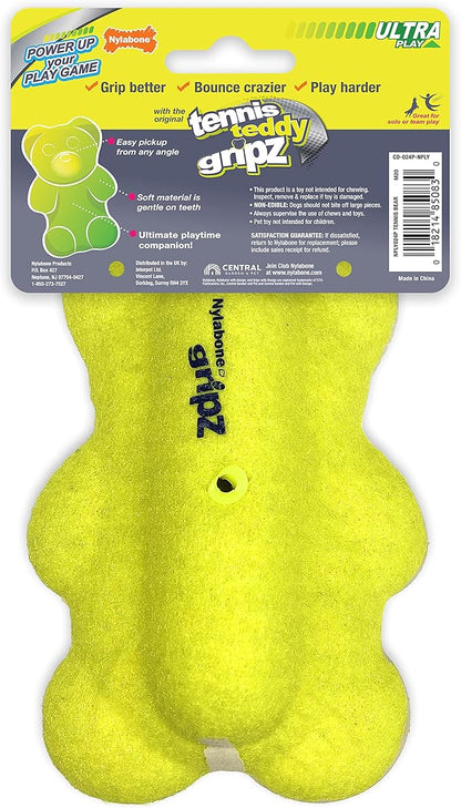 Nylabone Power Play Tennis Teddy Gripz Bear Dog Toy Teddy Medium (1 Count)