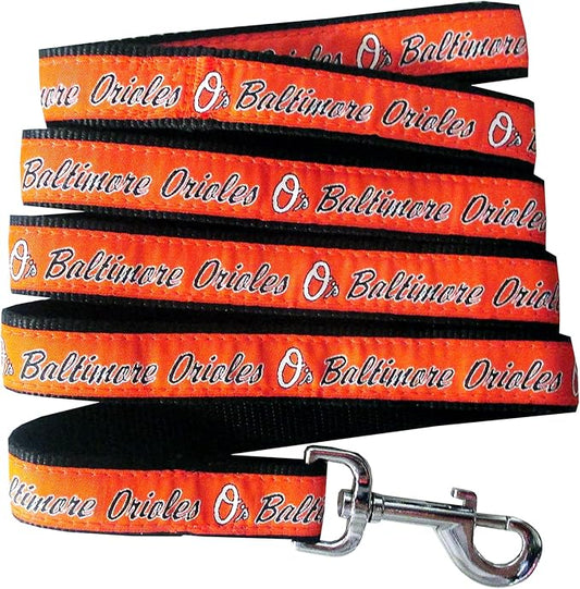 MLB PET Leash, Small, Baltimore Orioles Dog Leash, Baseball Team Leash for Dogs & Cats. A Shiny & Colorful Dog & Cat Leash with Emboridered Team Name/Logo Licensed by the MLB